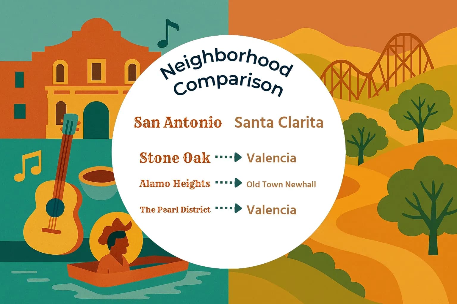 San Antonio vs Santa Clarita Neighborhood Comparison