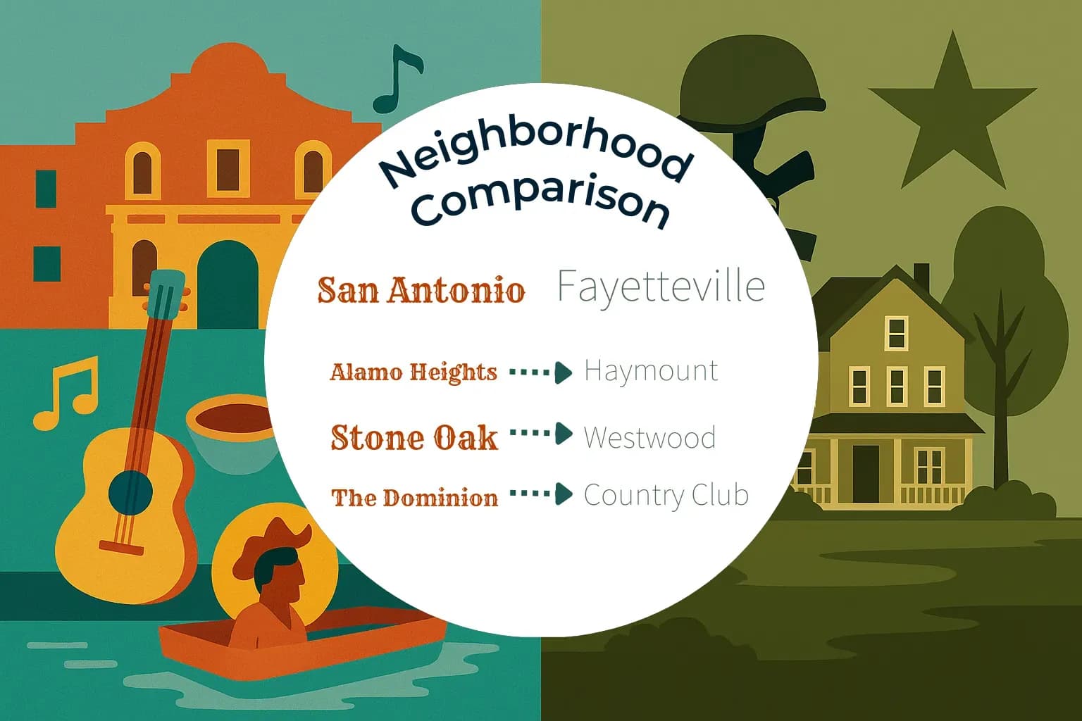 San Antonio vs Fayetteville Neighborhood Comparison
