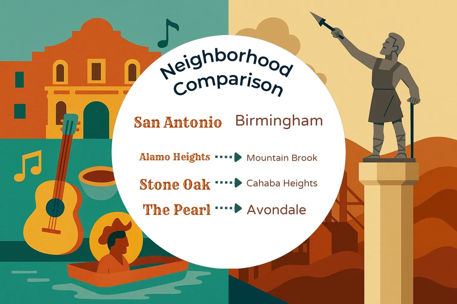 San Antonio vs Birmingham Neighborhood Comparison