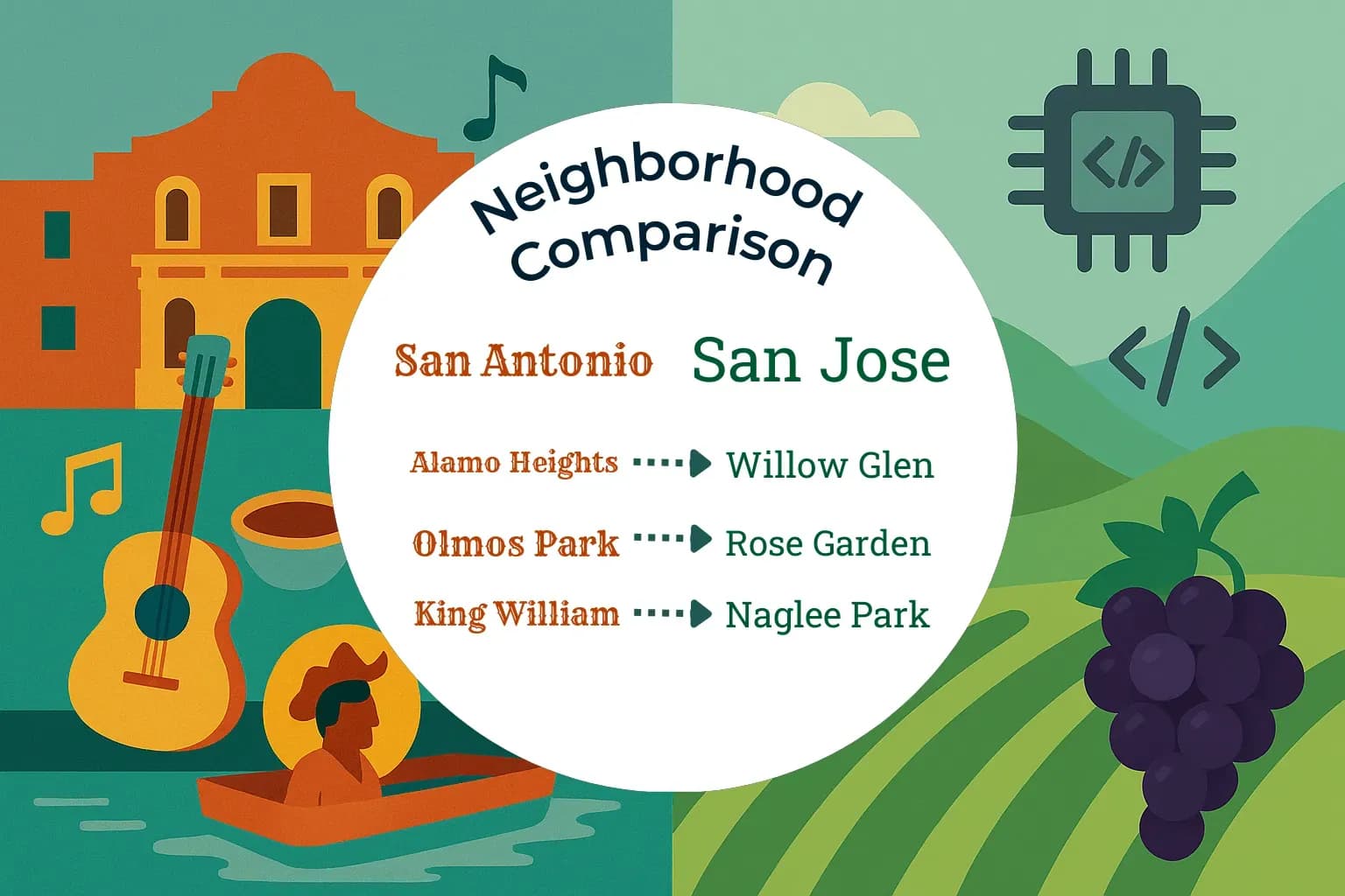 San Antonio vs San Jose Neighborhood Comparison