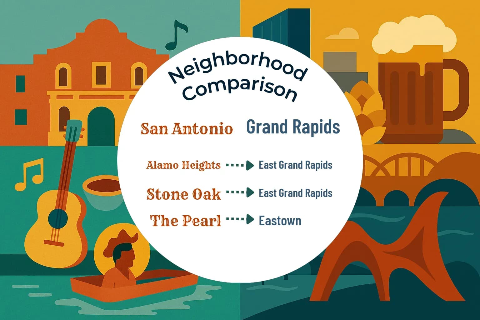 San Antonio vs Grand Rapids Neighborhood Comparison
