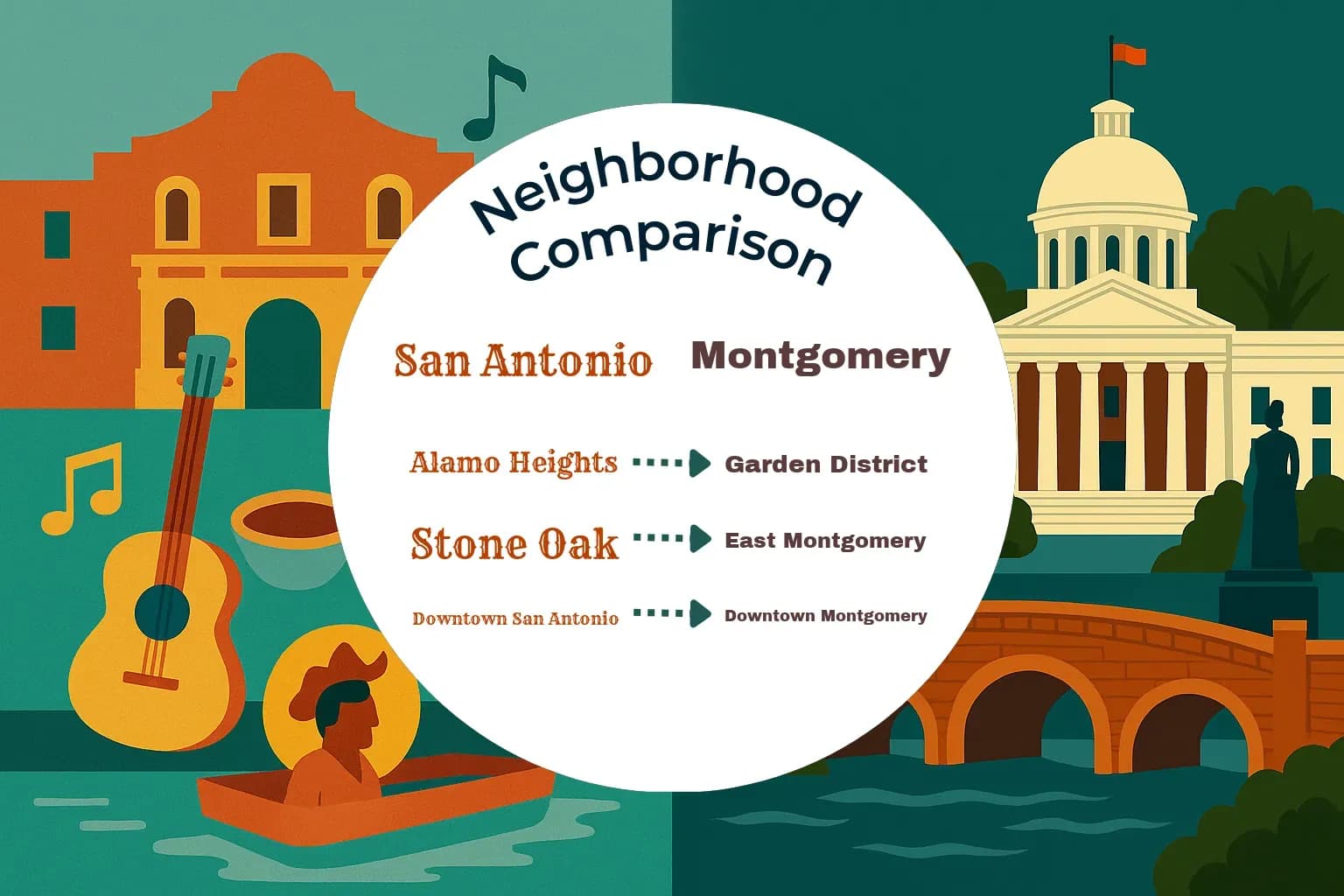 San Antonio vs Montgomery Neighborhood Comparison
