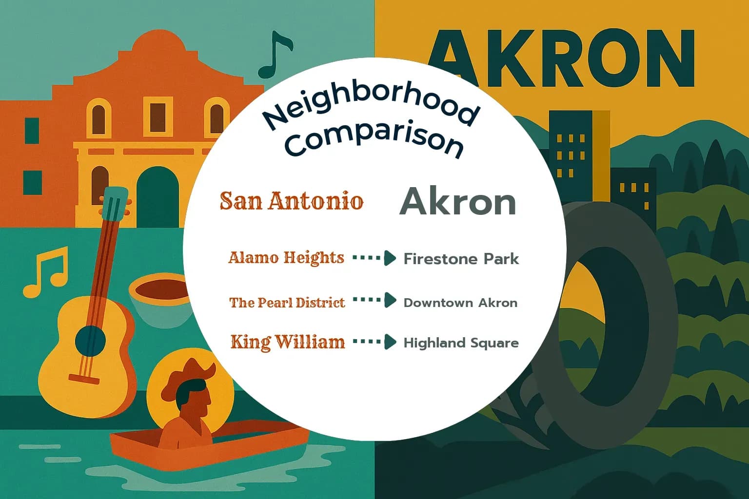 San Antonio vs Akron Neighborhood Comparison