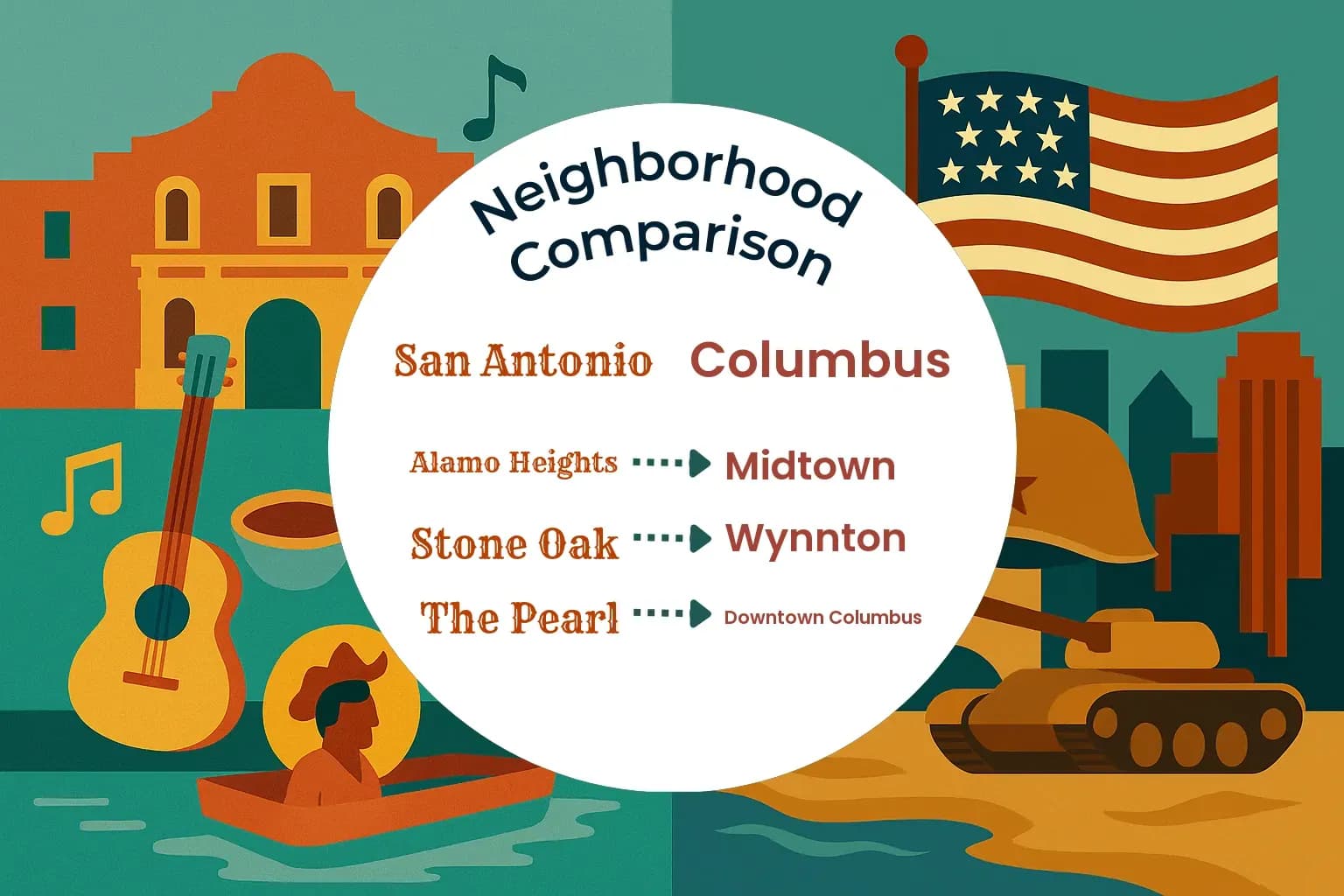 San Antonio vs Columbus Neighborhood Comparison