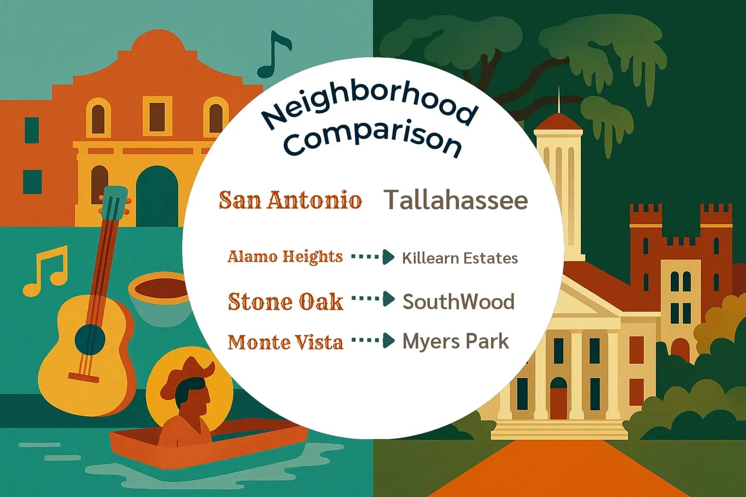 San Antonio vs Tallahassee Neighborhood Comparison