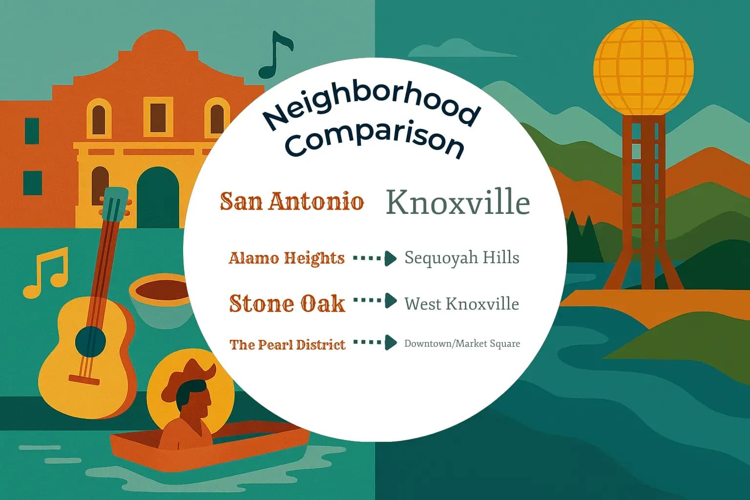 San Antonio vs Knoxville Neighborhood Comparison
