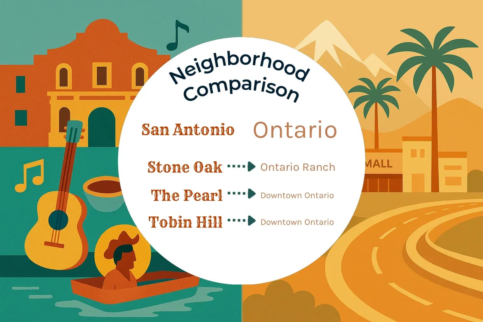 San Antonio vs Ontario Neighborhood Comparison