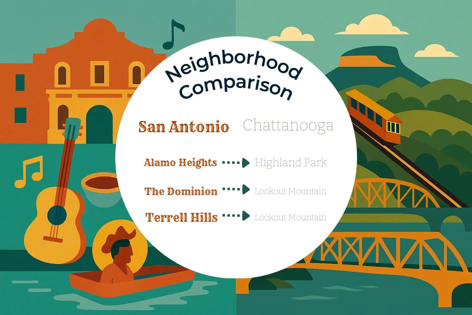 San Antonio vs Chattanooga Neighborhood Comparison
