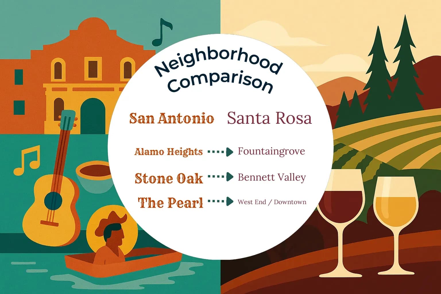 San Antonio vs Santa Rosa Neighborhood Comparison
