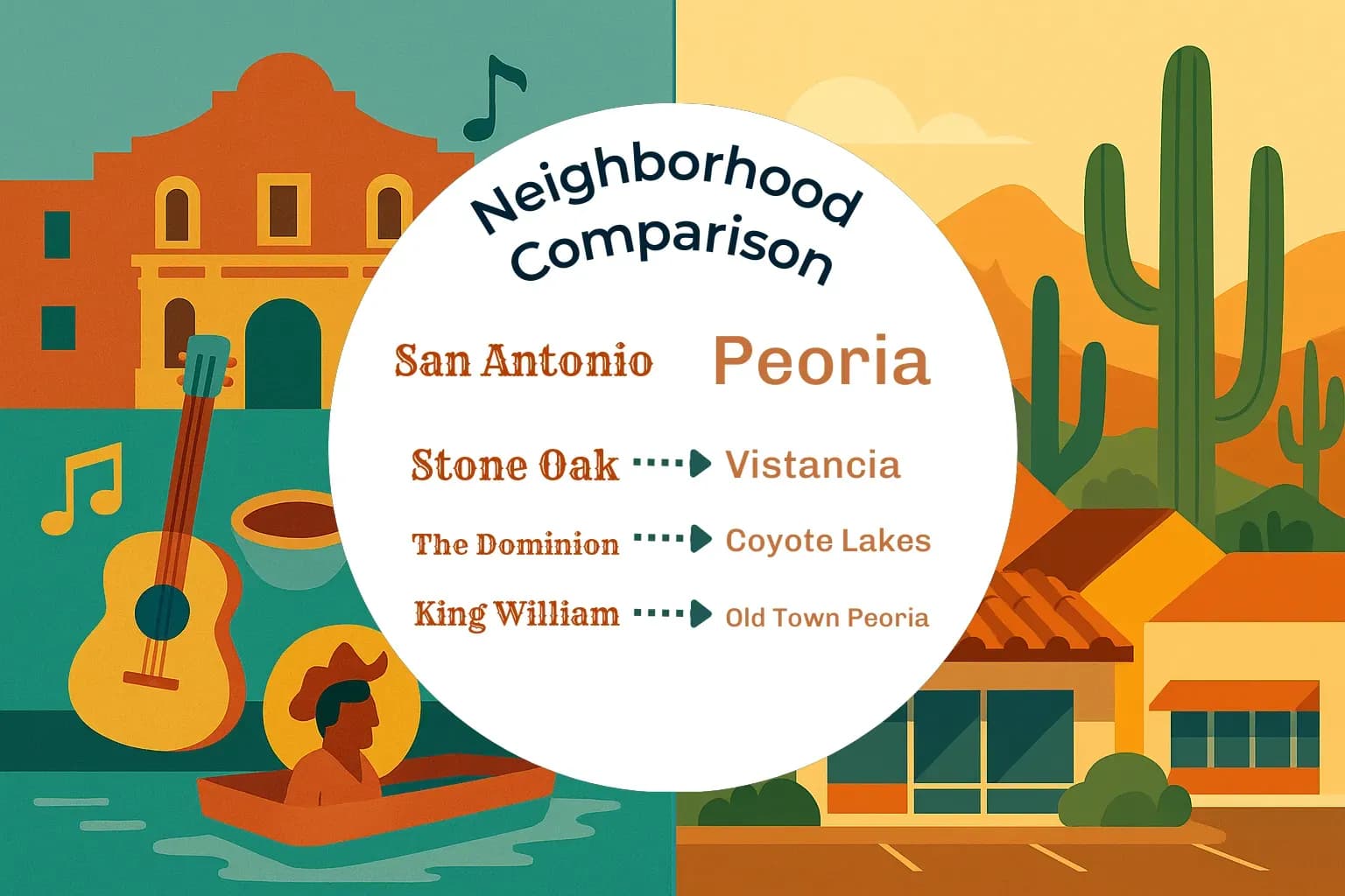 San Antonio vs Peoria Neighborhood Comparison