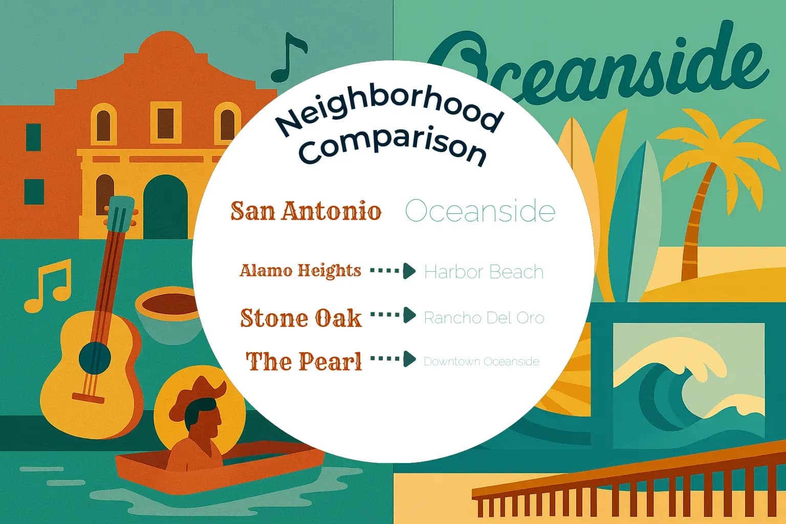 San Antonio vs Oceanside Neighborhood Comparison