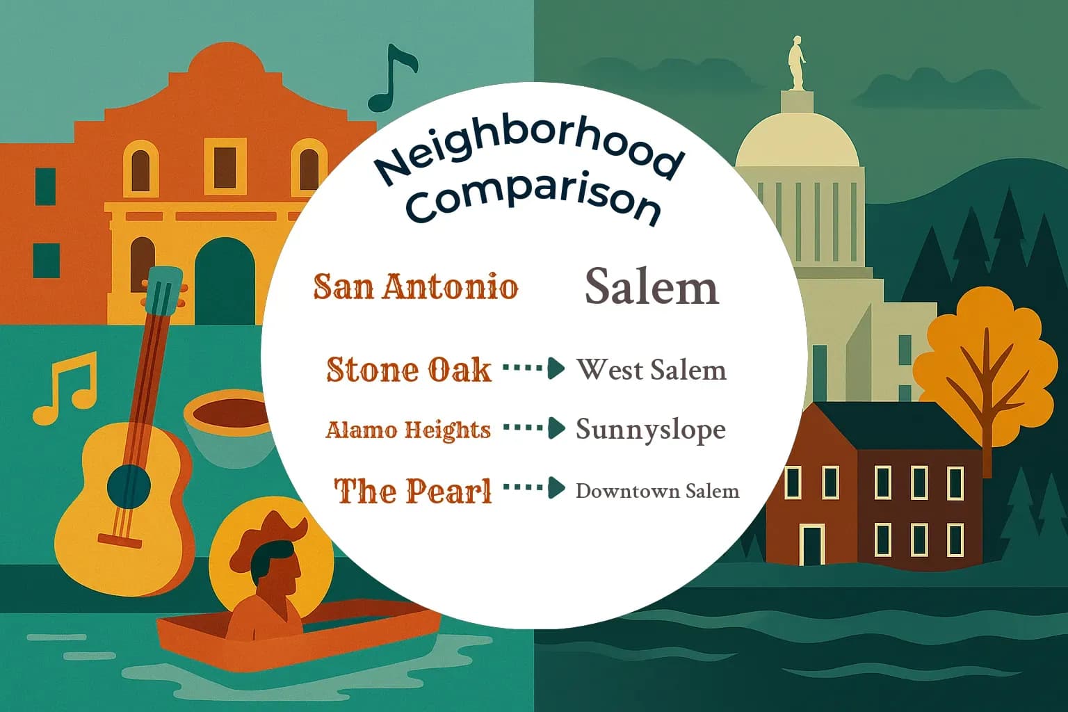 San Antonio vs Salem Neighborhood Comparison