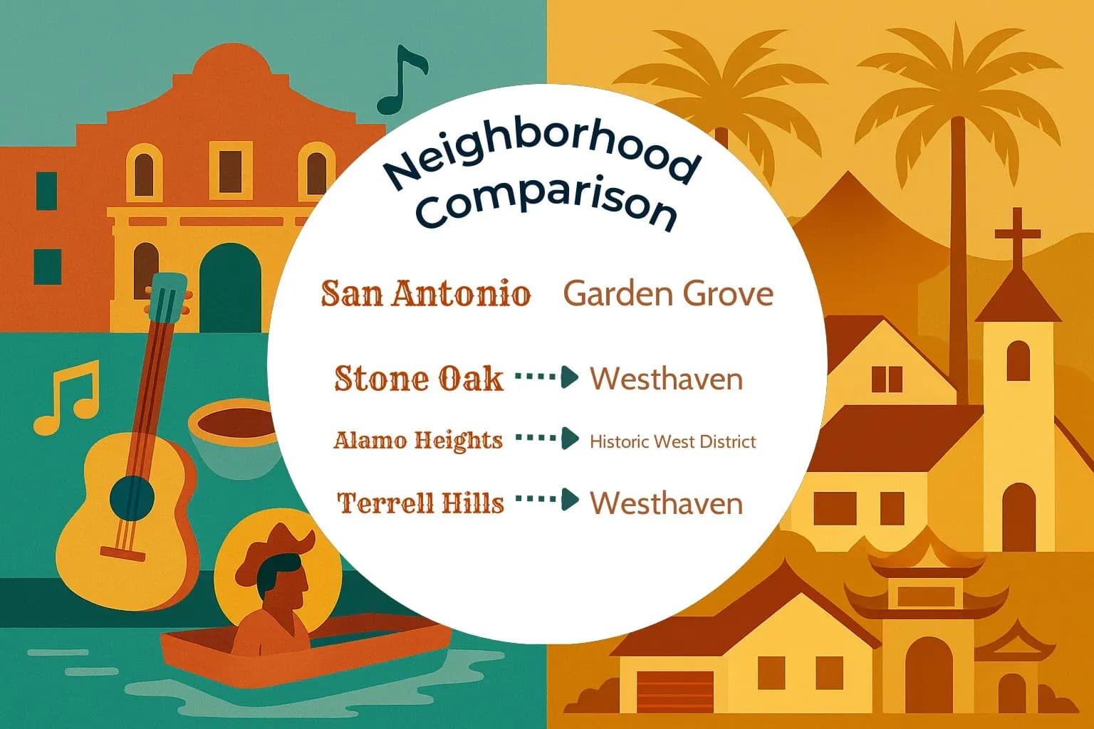 San Antonio vs Garden Grove Neighborhood Comparison