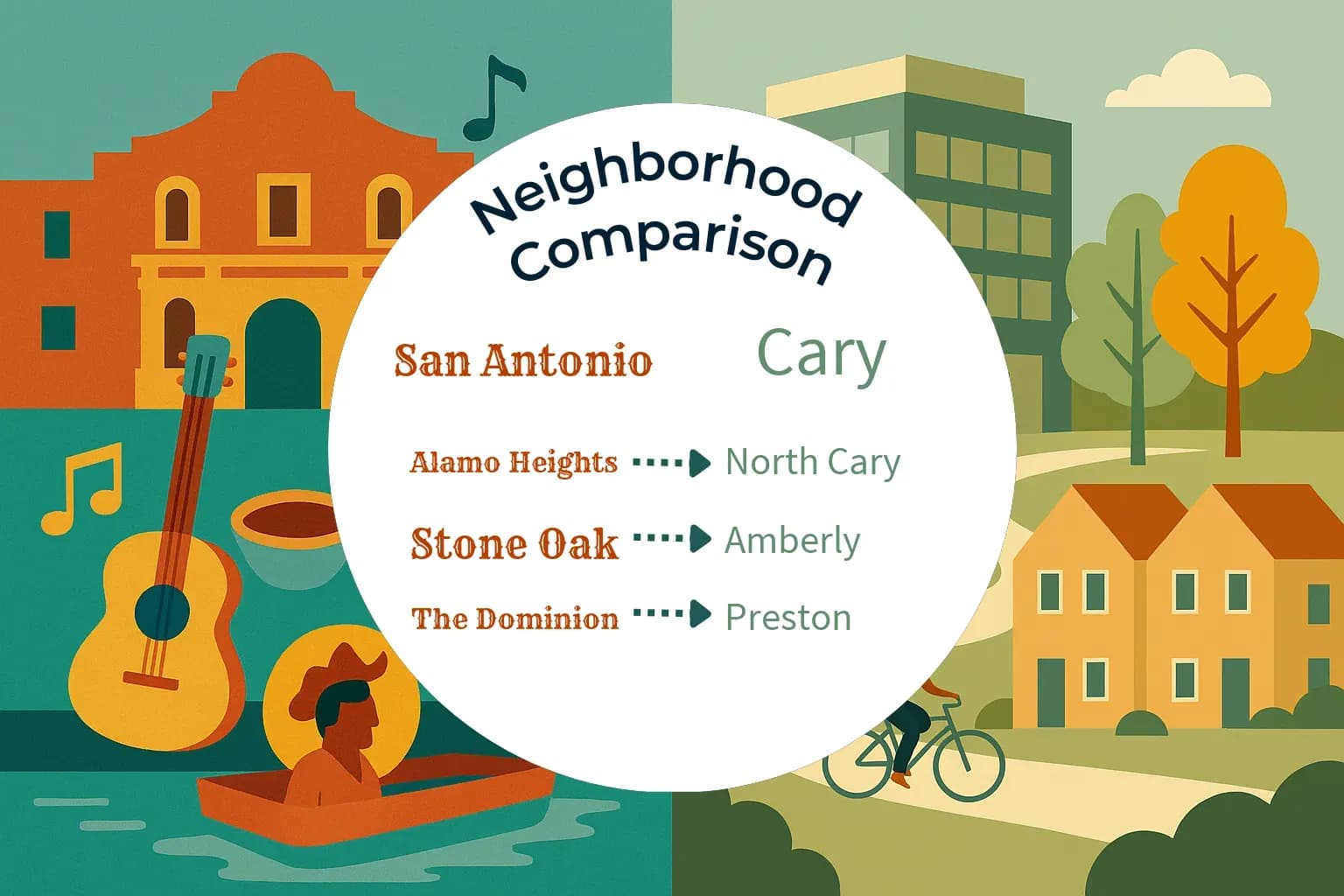 San Antonio vs Cary Neighborhood Comparison