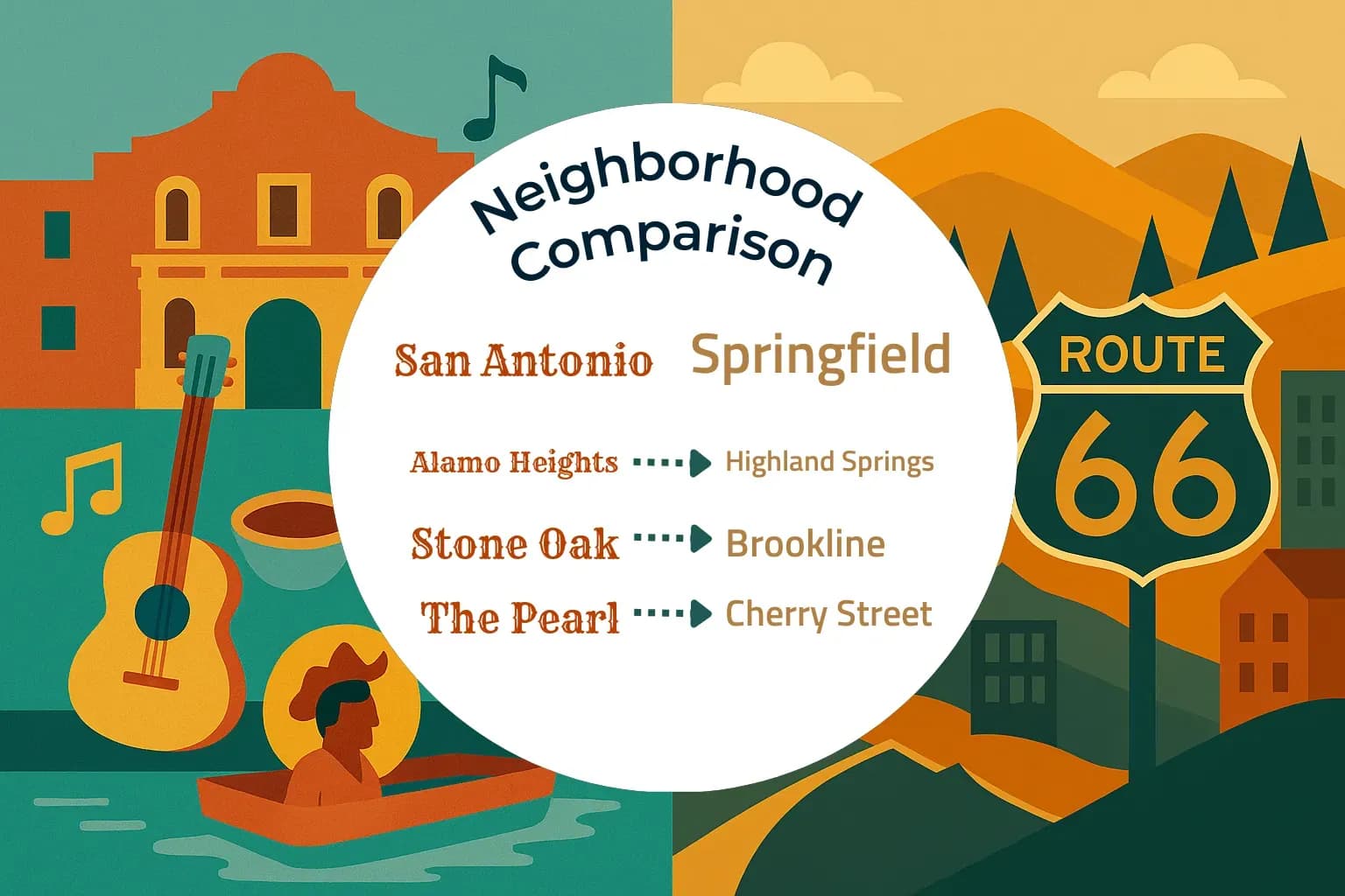 San Antonio vs Springfield Neighborhood Comparison