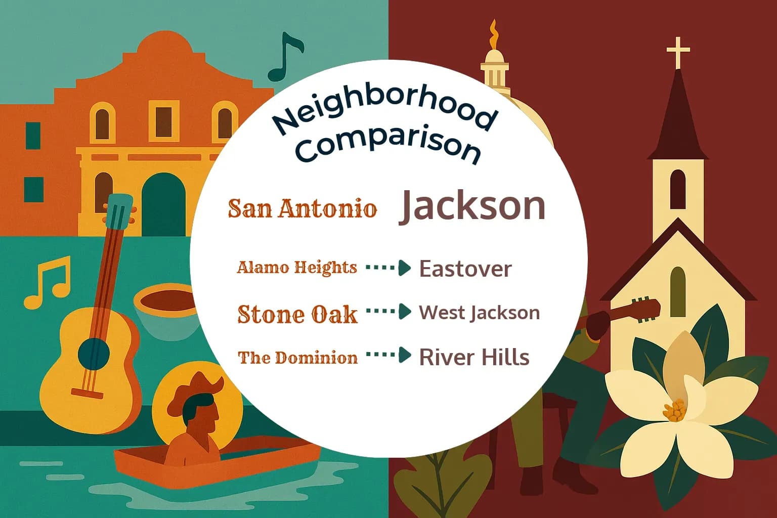 San Antonio vs Jackson Neighborhood Comparison