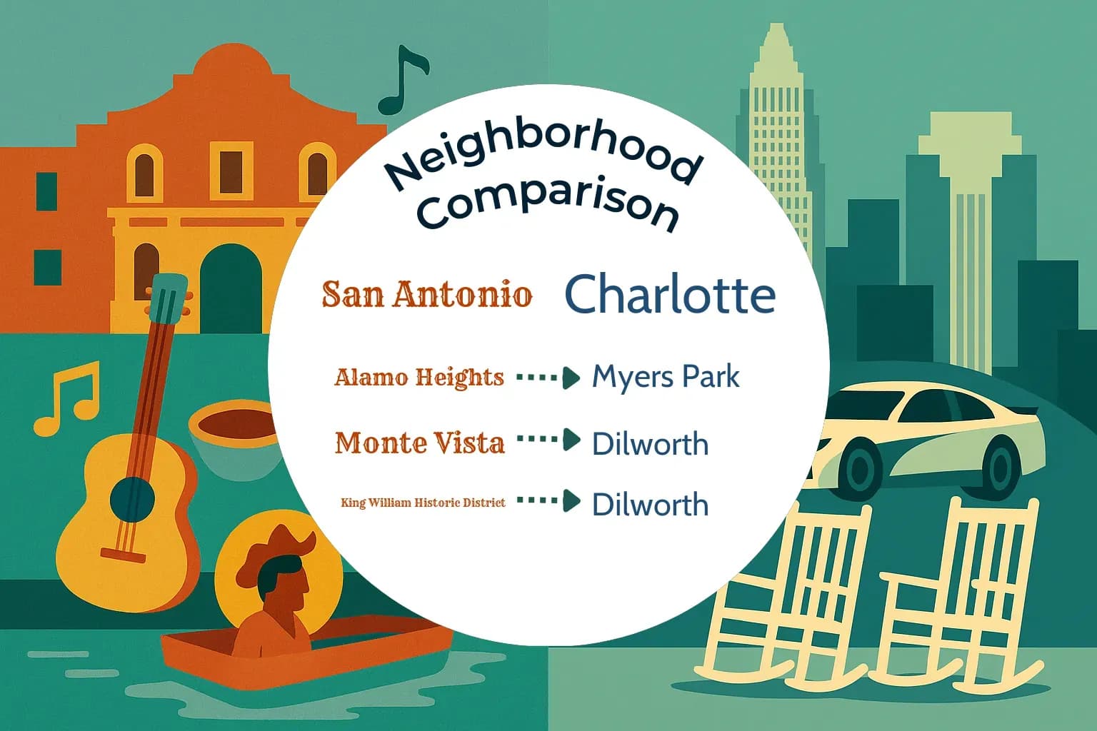 San Antonio vs Charlotte Neighborhood Comparison