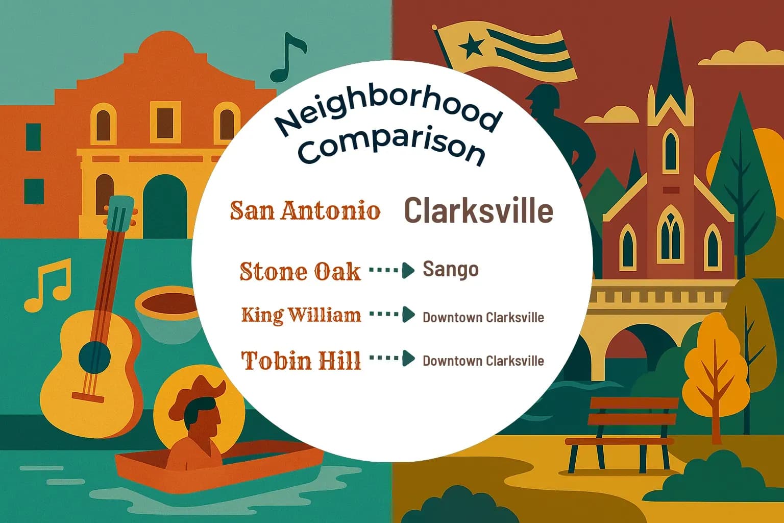 San Antonio vs Clarksville Neighborhood Comparison
