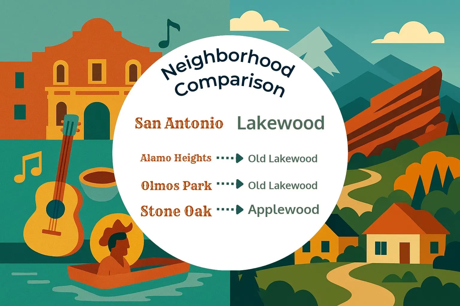 San Antonio vs Lakewood Neighborhood Comparison