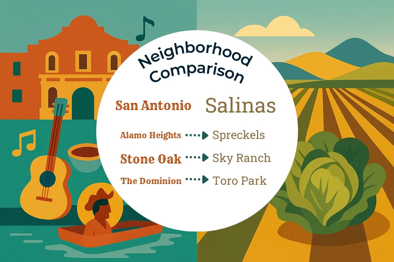San Antonio vs Salinas Neighborhood Comparison