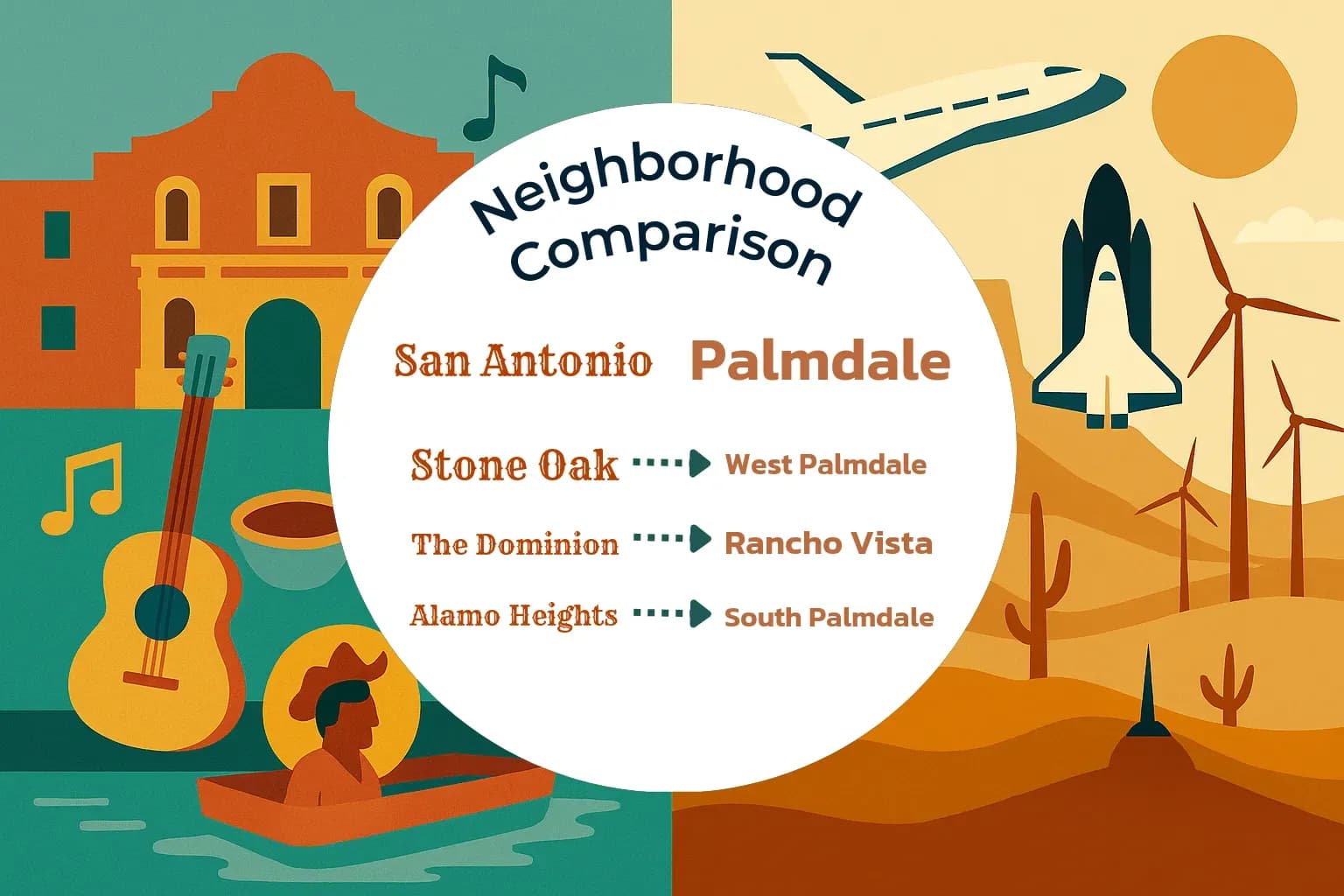 San Antonio vs Palmdale Neighborhood Comparison