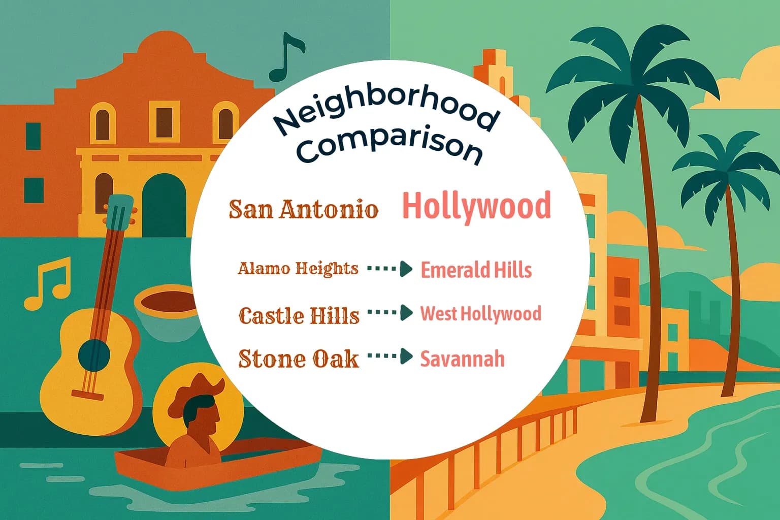 San Antonio vs Hollywood Neighborhood Comparison