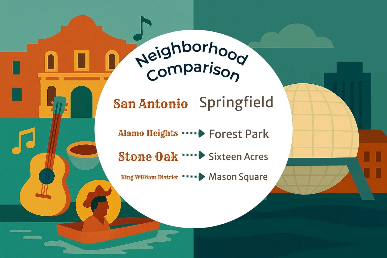 San Antonio vs Springfield Neighborhood Comparison