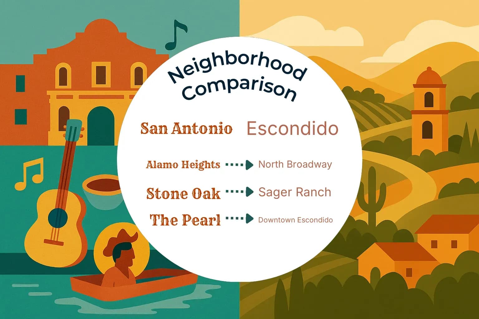 San Antonio vs Escondido Neighborhood Comparison