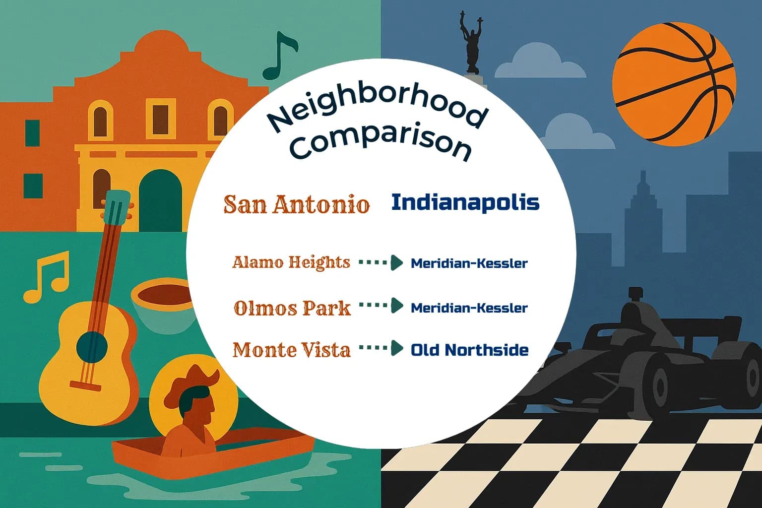 San Antonio vs Indianapolis Neighborhood Comparison
