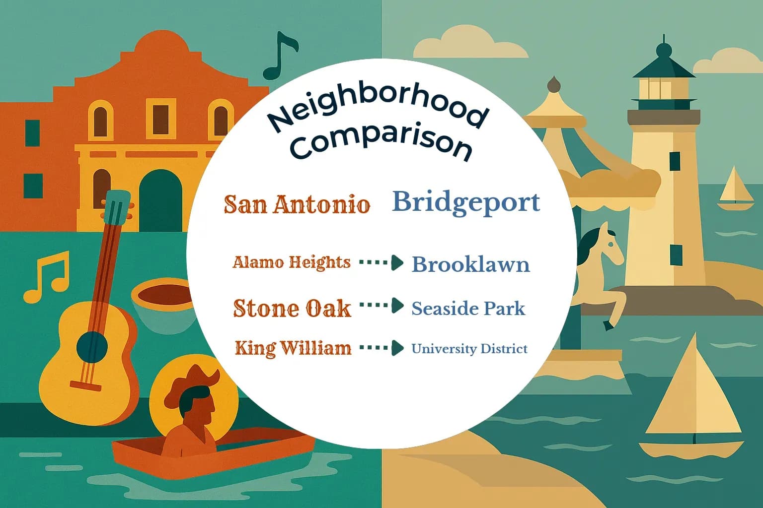 San Antonio vs Bridgeport Neighborhood Comparison