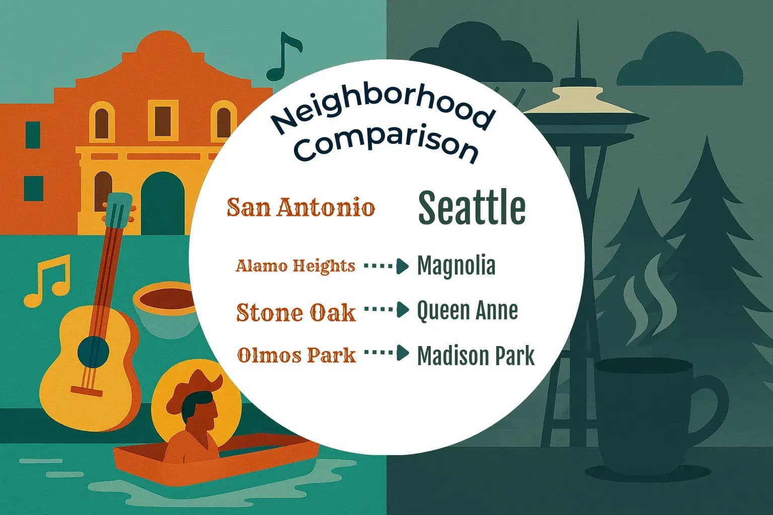 San Antonio vs Seattle Neighborhood Comparison