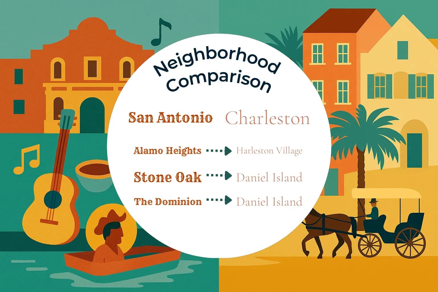San Antonio vs Charleston Neighborhood Comparison