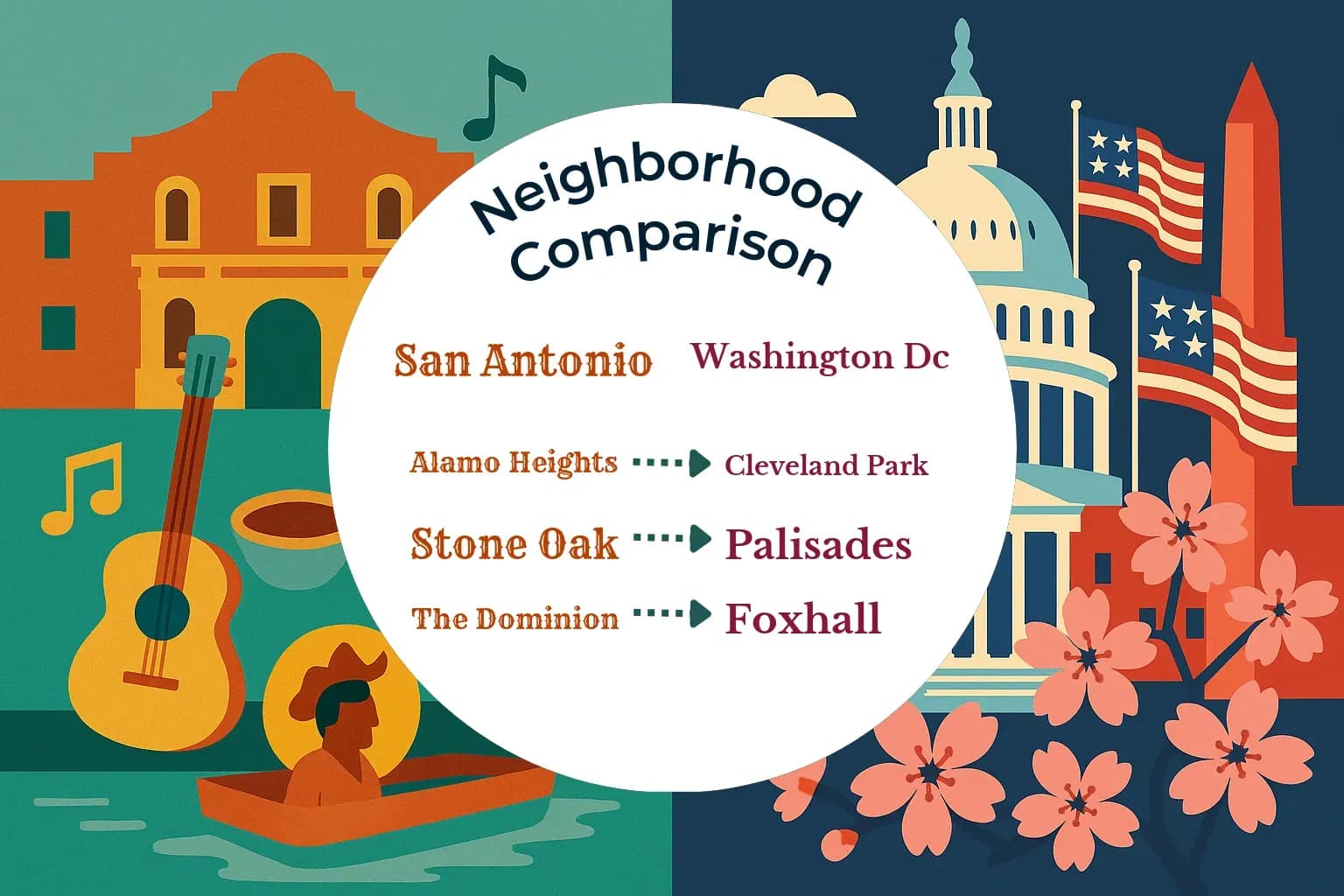 San Antonio vs Washington DC Neighborhood Comparison