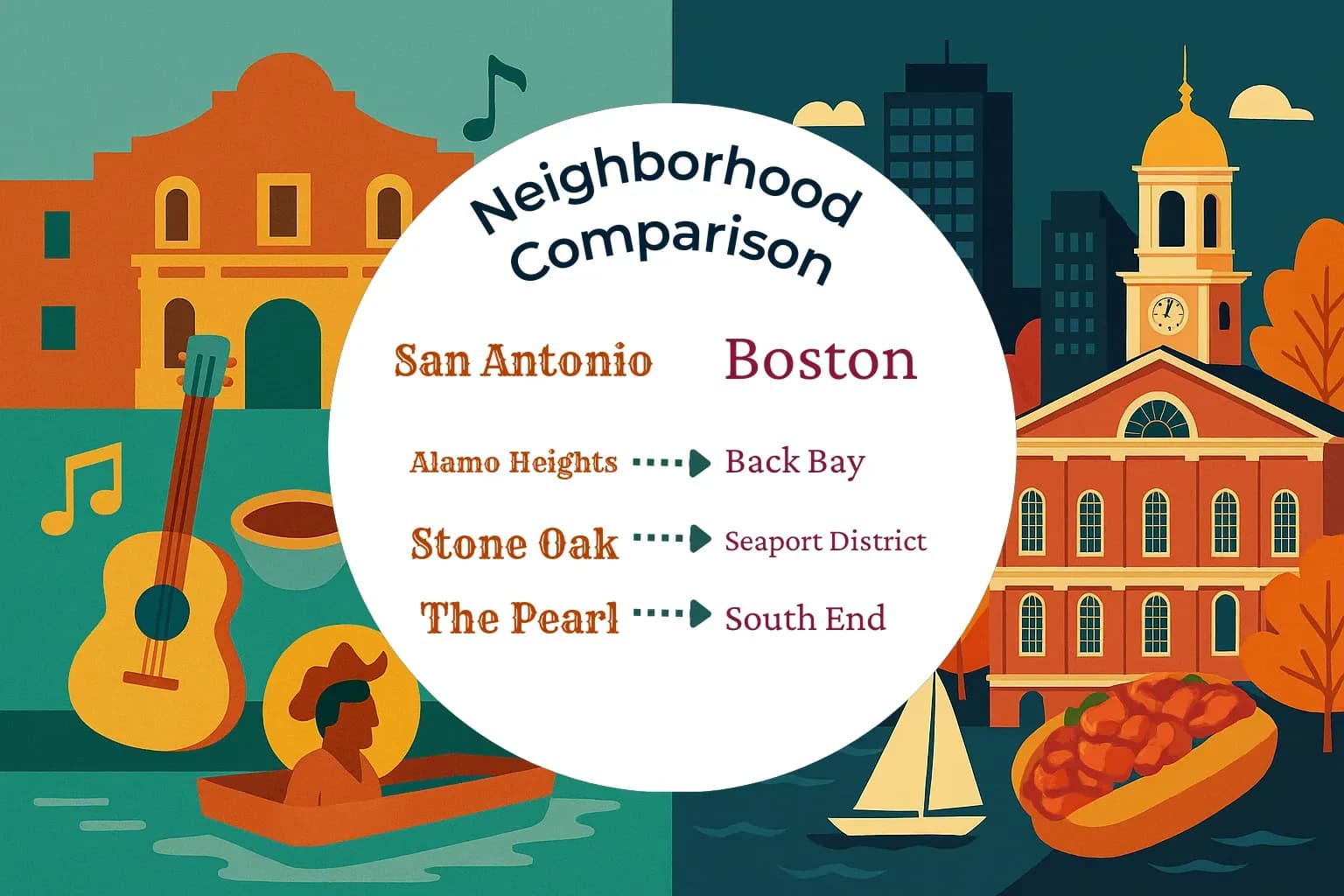 San Antonio vs Boston Neighborhood Comparison