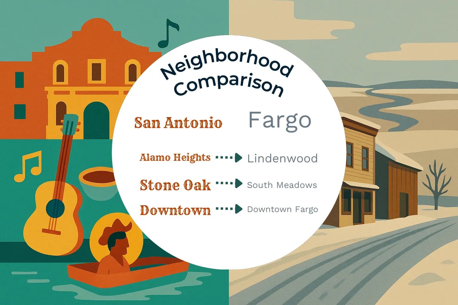 San Antonio vs Fargo Neighborhood Comparison