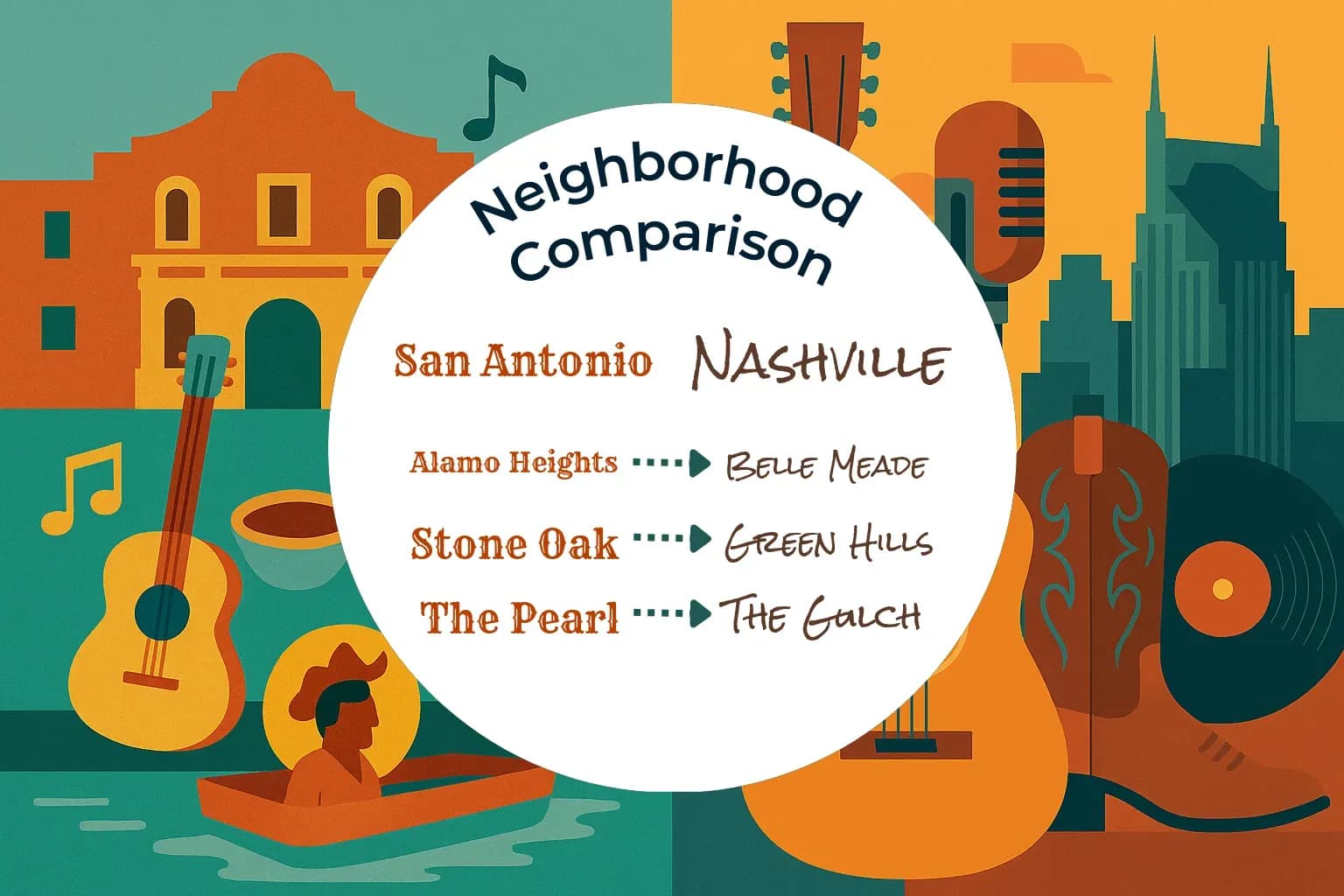 San Antonio vs Nashville Neighborhood Comparison