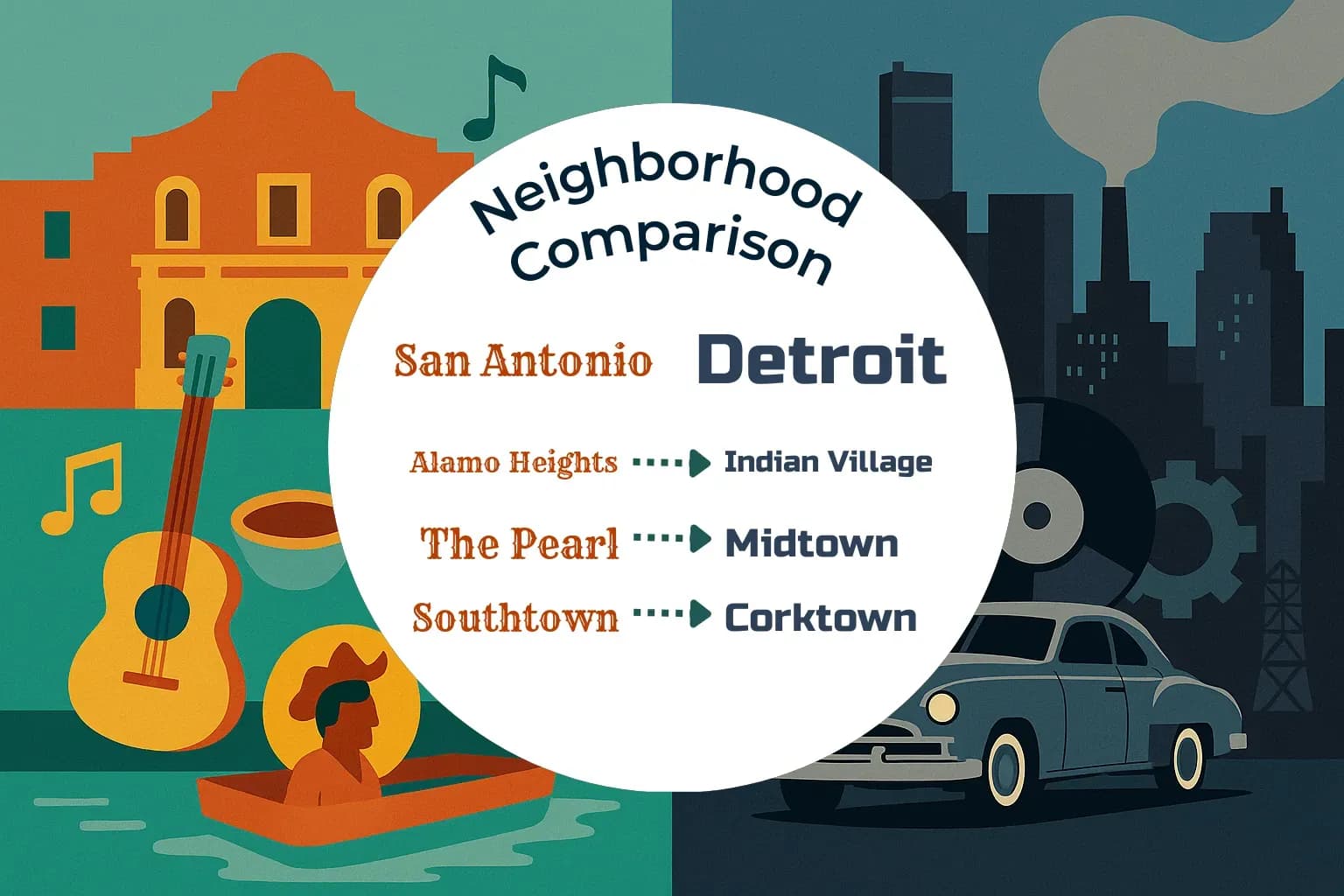 San Antonio vs Detroit Neighborhood Comparison