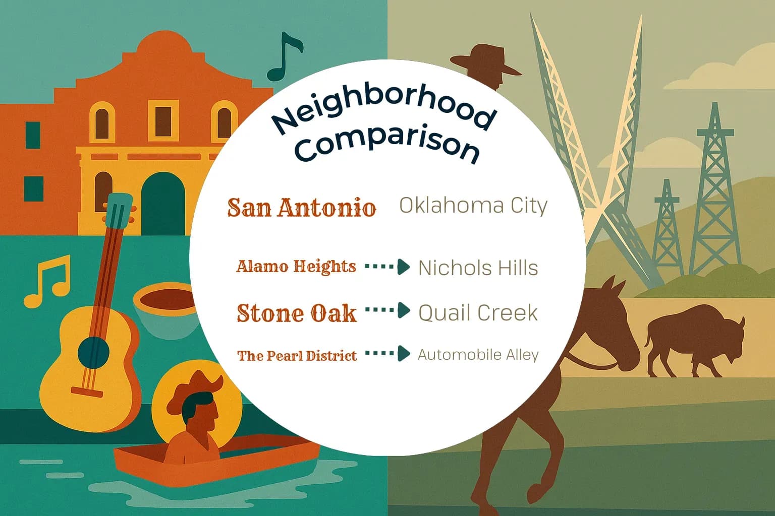 San Antonio vs Oklahoma City Neighborhood Comparison