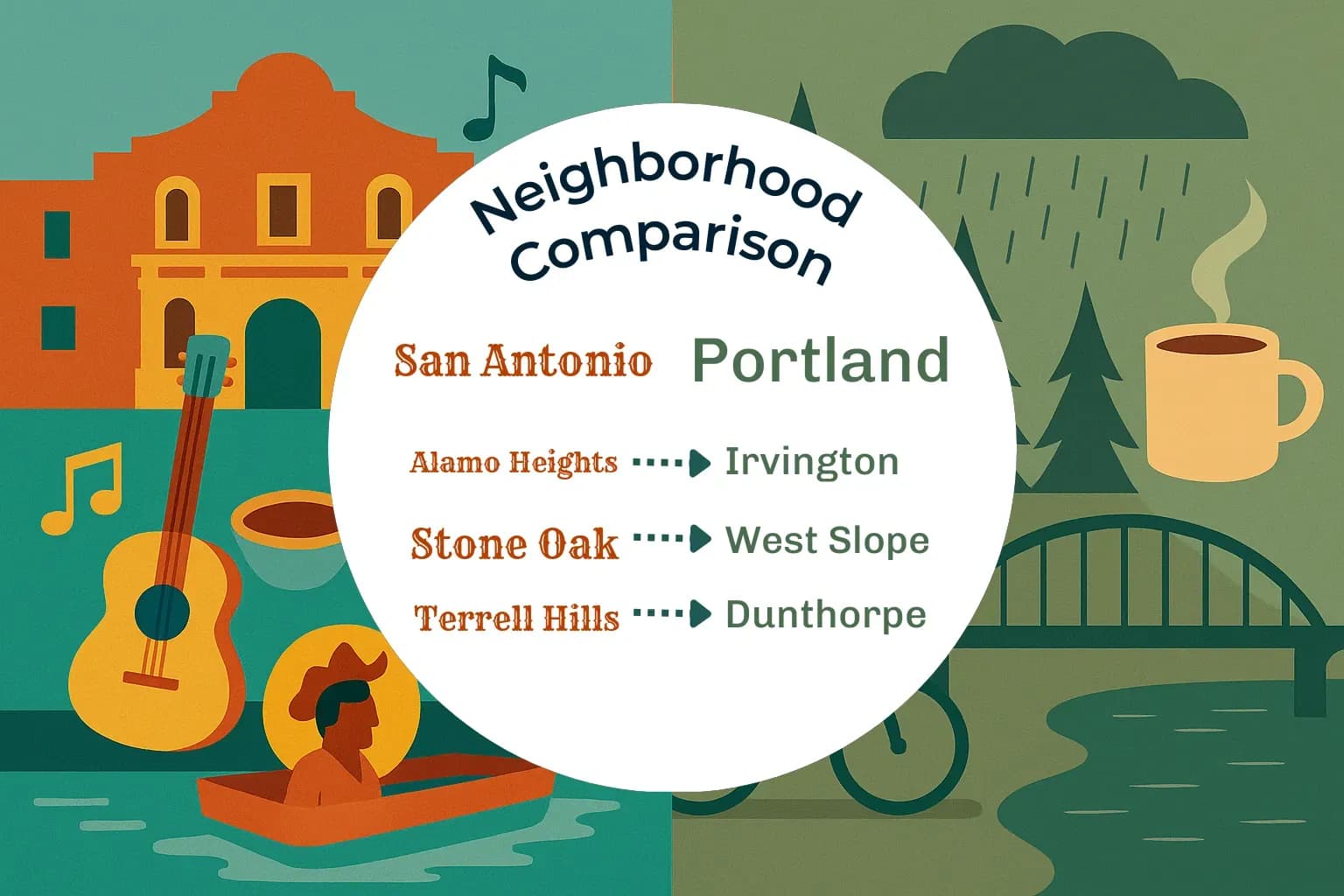 San Antonio vs Portland Neighborhood Comparison