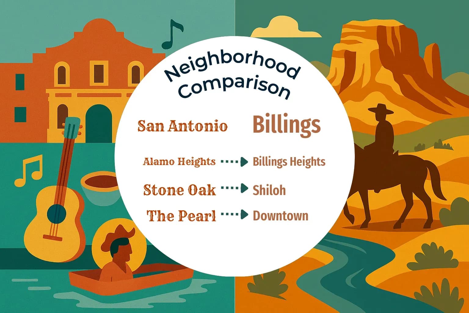 San Antonio vs Billings Neighborhood Comparison