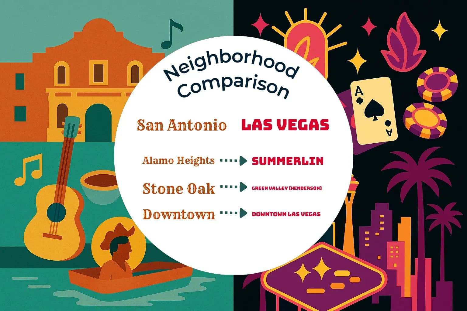 San Antonio vs Las Vegas Neighborhood Comparison