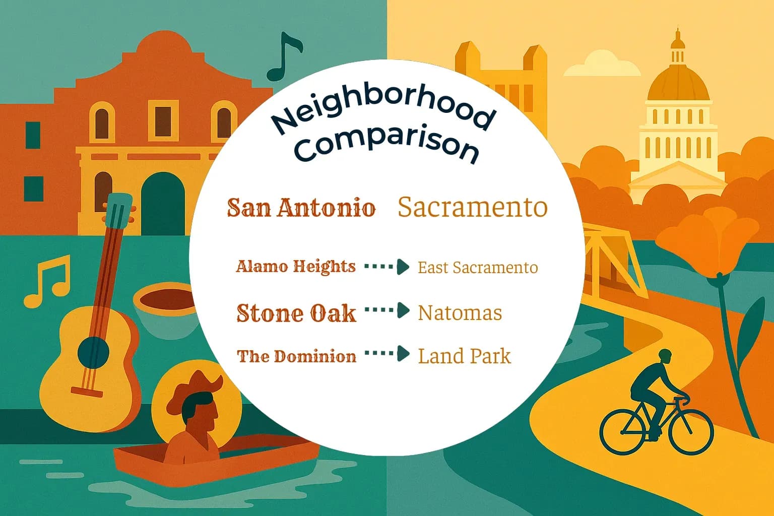 San Antonio vs Sacramento Neighborhood Comparison