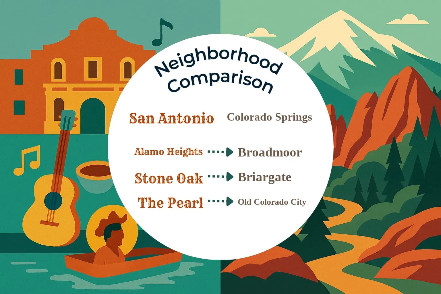 San Antonio vs Colorado Springs Neighborhood Comparison