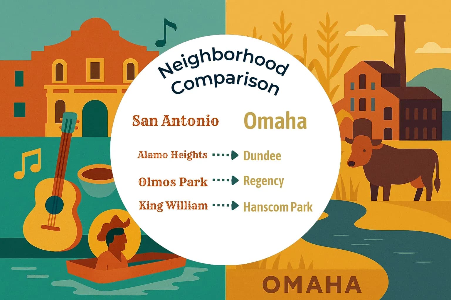 San Antonio vs Omaha Neighborhood Comparison