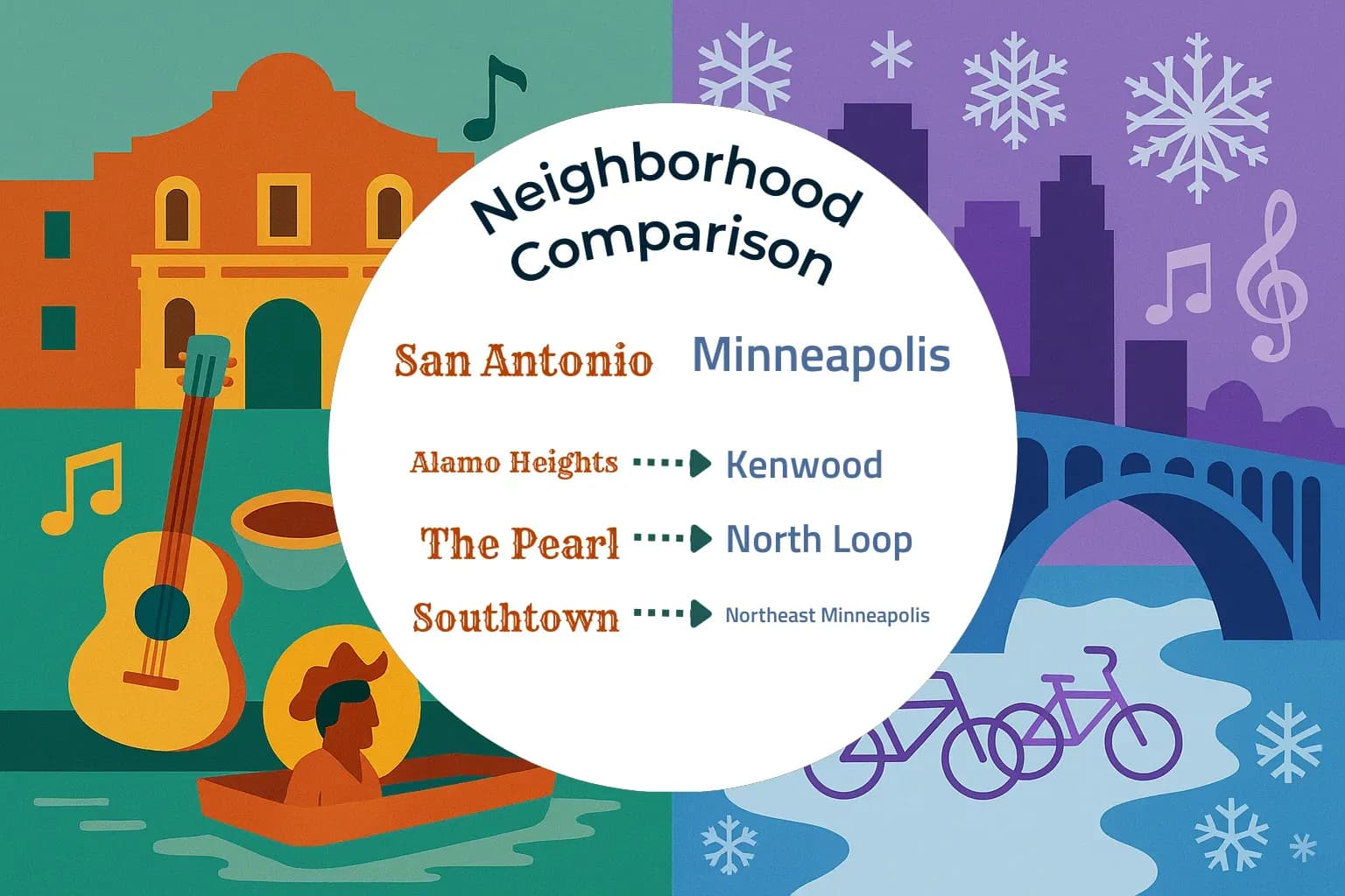 San Antonio vs Minneapolis Neighborhood Comparison