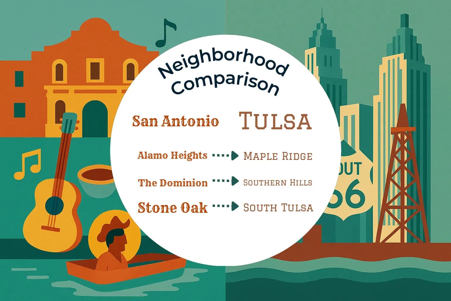 San Antonio vs Tulsa Neighborhood Comparison