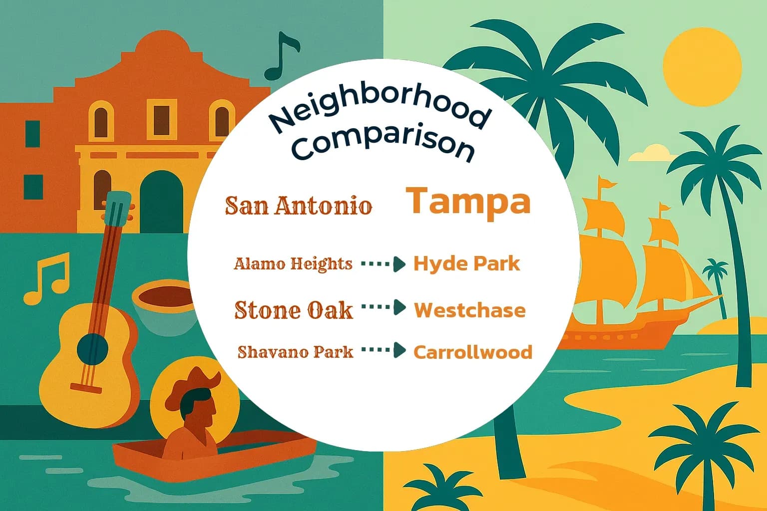 San Antonio vs Tampa Neighborhood Comparison
