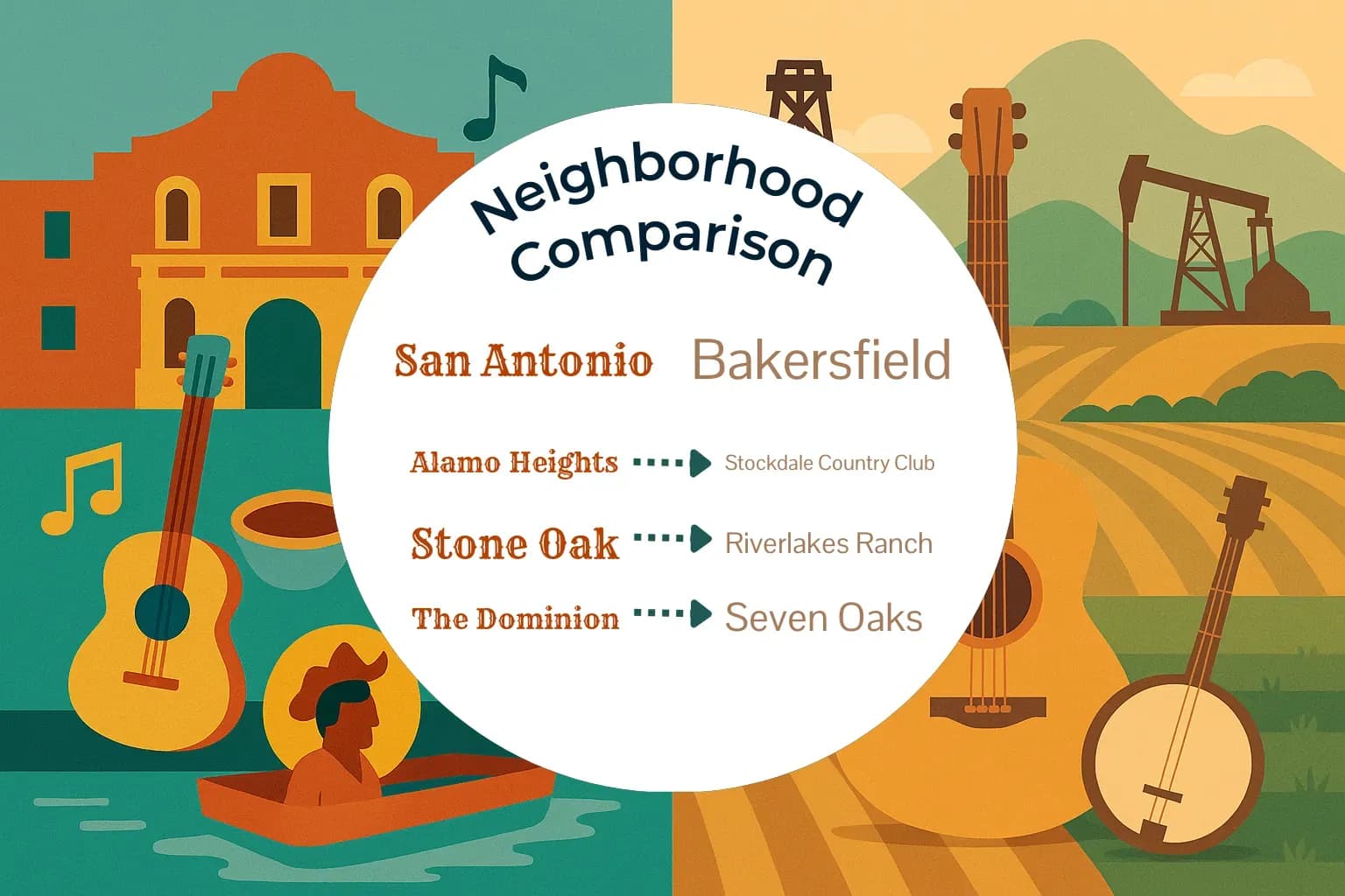 San Antonio vs Bakersfield Neighborhood Comparison