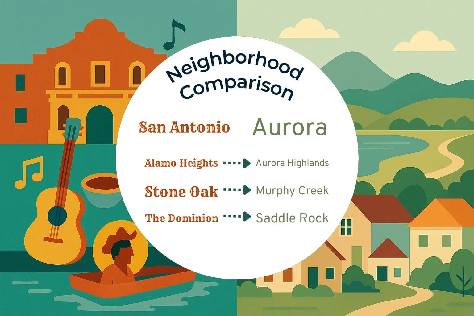 San Antonio vs Aurora Neighborhood Comparison