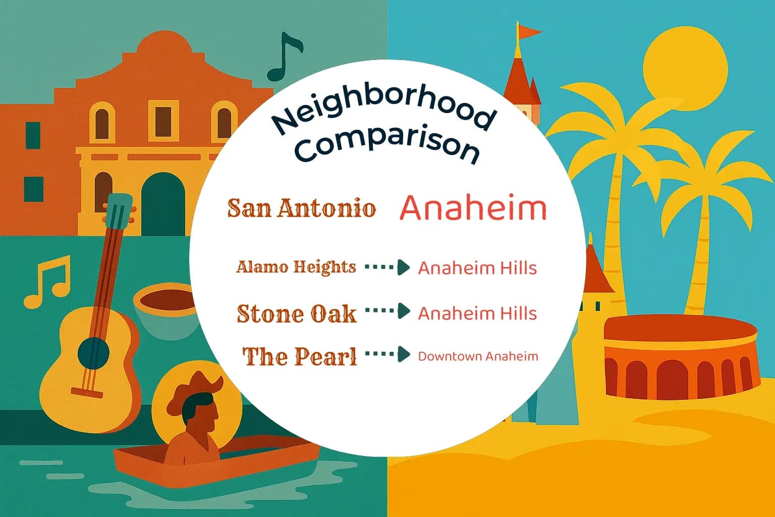 San Antonio vs Anaheim Neighborhood Comparison